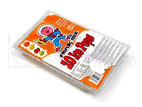 Conditionnement de friandises en thermoformage avec film rigide.