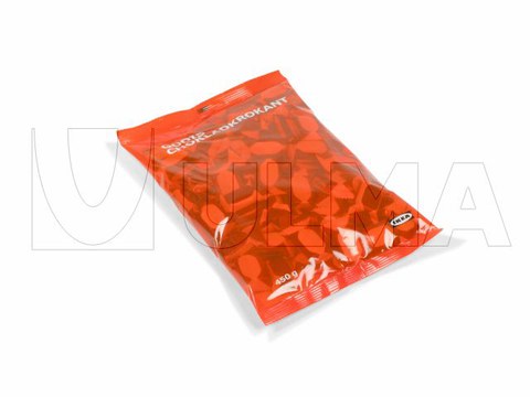 Conditionnement de sachets de bonbons au chocolat sur une ensacheuse verticale avec film BOPP.