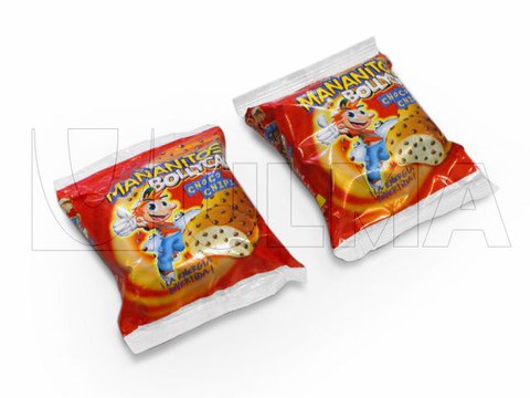 Conditionnement de brioches aux pépites de chocolat "Mañanitos" en flow pack (HFFS)