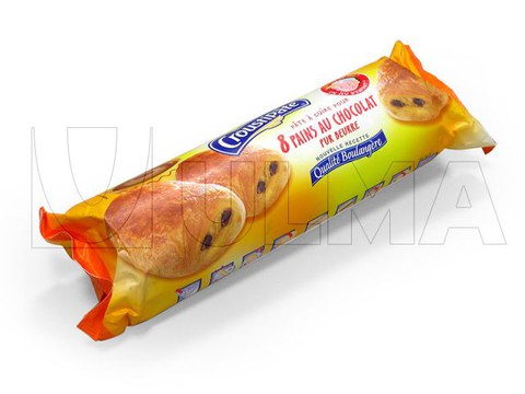 Emballage flow pack (hffs) de pains au chocolat