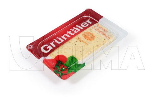 Emballage de fromage en tranches sous atmosphère modifiée (MAP) avec film rigide en thermoformage