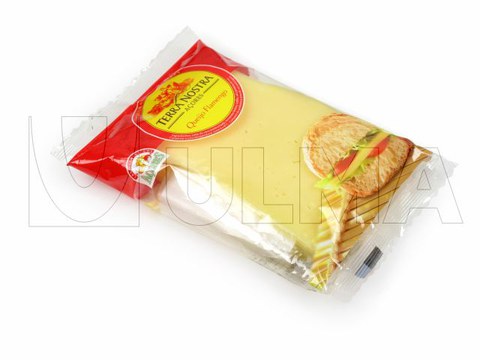 Emballage Flow pack de tranches de fromage sous atmosphère modifiée