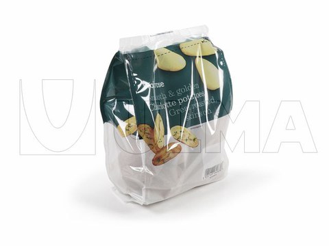Emballage de pommes de terre en sachet à fond plat