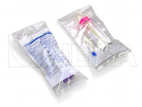 Conditionnement de bouteille de perfusion médicale sur une enveloppeuse Flow pack (HFFS)