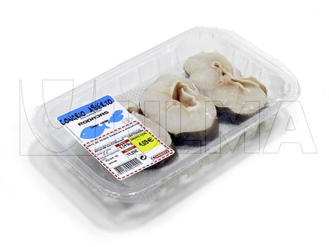 Tranches de congre fraiches conditionnées en barquette operculée