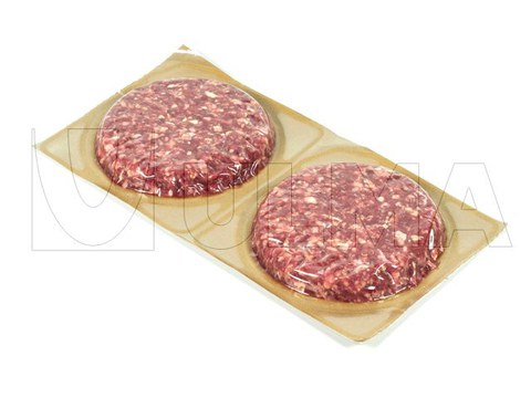 Emballage bipack de steaks hachés en thermoformage skin