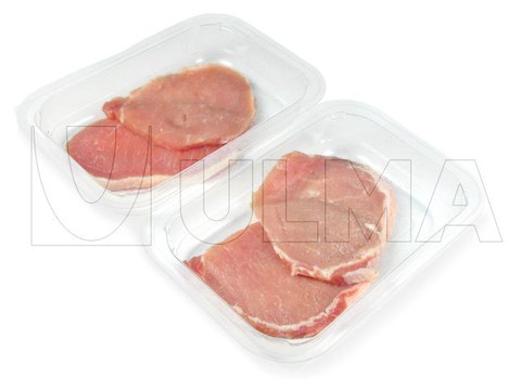 Conditionnement de filets de porc en barquette operculée sous Atmosphère Modifiée (MAP).