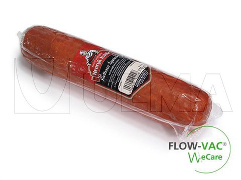 Conditionnement de viande sur une enveloppeuse Flow Vac.