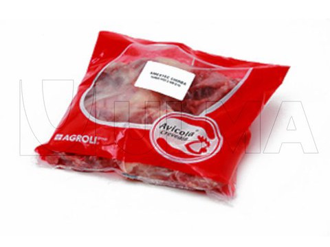 Conditionnement de cuisses de poulet sous atmosphère modifiée avec film laminé sur une ensacheuse verticale