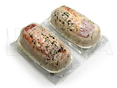 Conditionnement de filets de poulet  en thermoformage sous vide avec film souple.